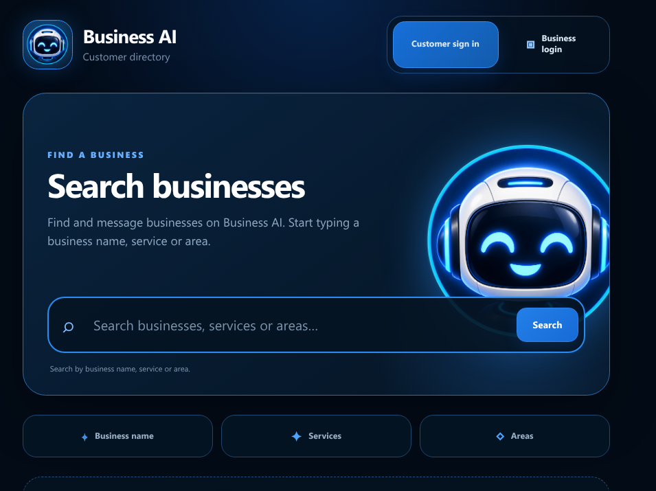 Real Business AI customer business directory